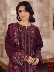 12-EMIRE | 3 PC Unstitched Luxury Lawn NAQSH By Binilyas