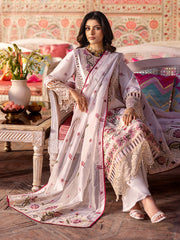 Eileen | 3Pc Unstitched Suit Luxury Lawn 25 Husn e Jahan By Mahnur