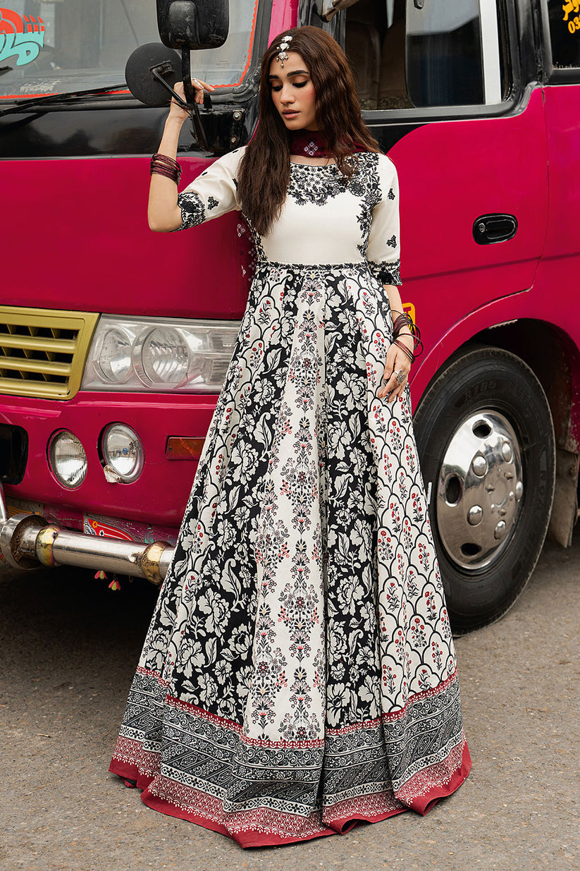 3-PC Unstitched Lawn Embroidered Ek Dopahar By Shagna | SP-101 (ADA)