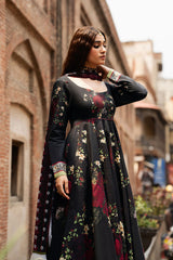 3-PC Unstitched Lawn Embroidered Ek Dopahar By Shagna | SP-106 (KALI RAAT)