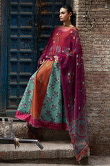 3-PC Unstitched Lawn Embroidered Ek Dopahar By Shagna | SP-107 (RANG)