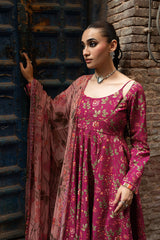 3-PC Unstitched Lawn Embroidered Ek Dopahar By Shagna | SP-108 (NAIN TARA)