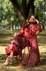 3-PC Unstitched Luxury Embroidered Chikankari By Elaf | ERC-1B