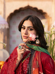 Elena | 3Pc Unstitched Suit Luxury Lawn 25 Husn e Jahan By Mahnur
