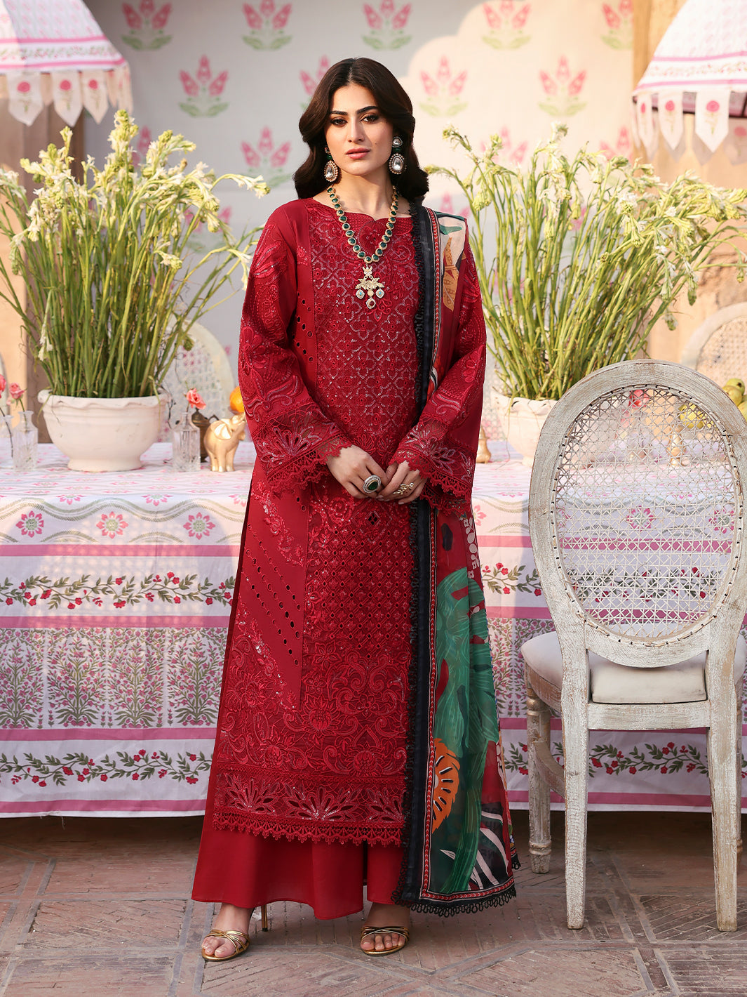Elena | 3Pc Unstitched Suit Luxury Lawn 25 Husn e Jahan By Mahnur