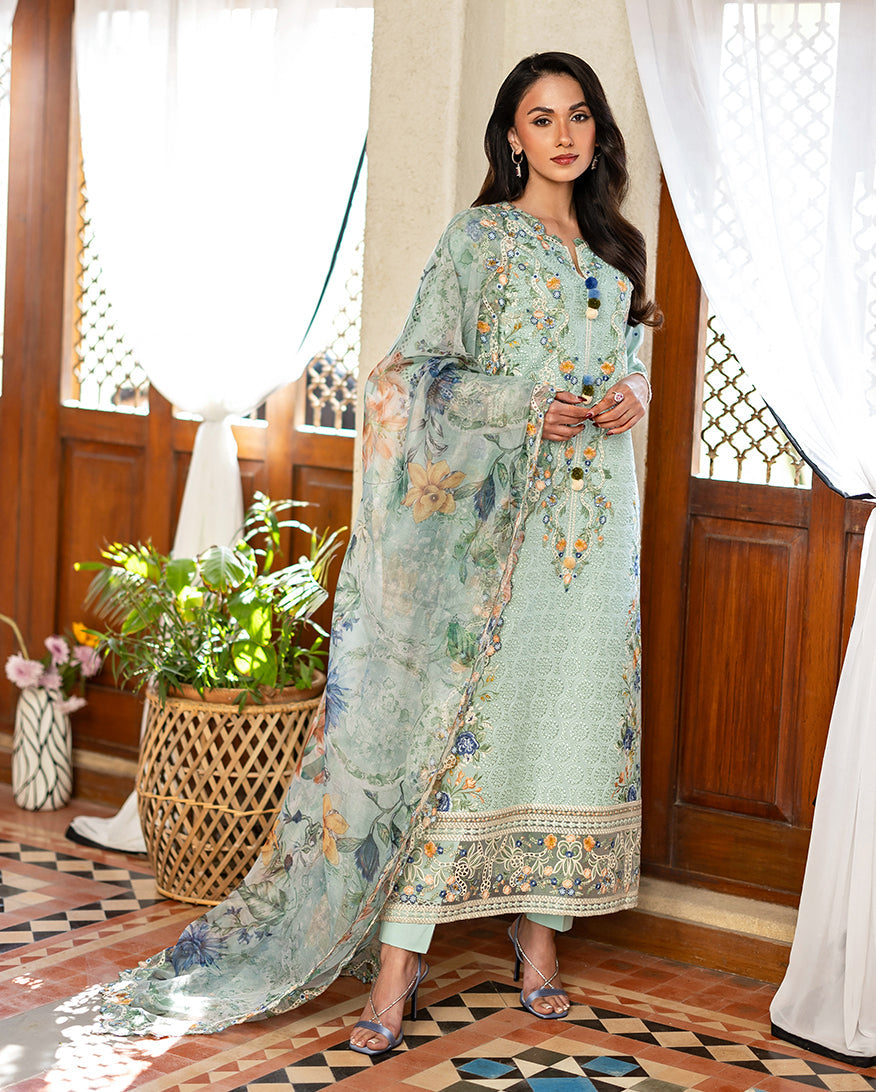 3-PC Unstitched Embroidered Lawn Astoria By Mushq | Elif