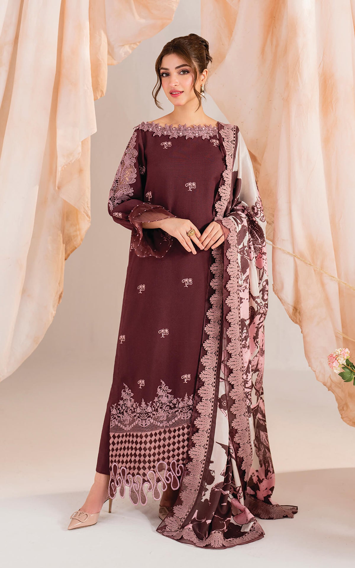 Elysian-MW-12 | 3Pc Unstitched Suit Winter Meraki By Asifa & Nabeel