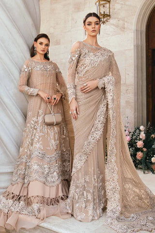 BD-2801 | 3PC UNSTITCHED EID COLLECTION EMBROIDERED SAREE BY MARIA B