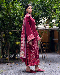 3-PC Unstitched Embroidered Karandi Symphony By Mushq | Emerald Glimmer