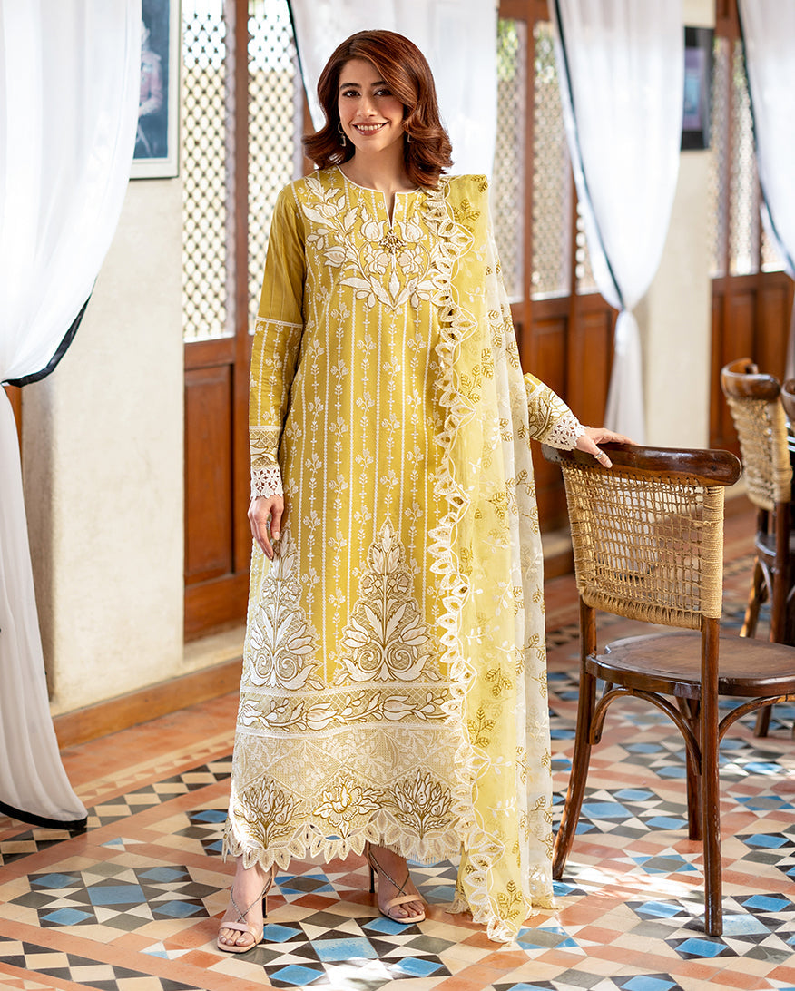 3-PC Unstitched Embroidered Lawn Astoria By Mushq | Evadne
