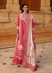 D2-Coral | 3Pc Unstitched Suit Winter Embroidered Aaleen By Crimson