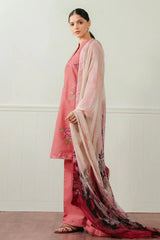 FREYA-4A | 3Pc Unstitched Suit Embroidered Lawn 25 Coco By Zarashahjahan