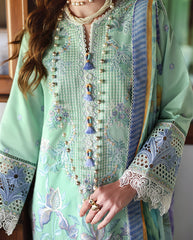 3-PC Unstitched Embroidered Lawn The Secret Garden By Mushq | Fernlore