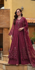 3-PC Unstitched Embroidered Lawn Schiffli Laserkari By Saadia Asad | D8