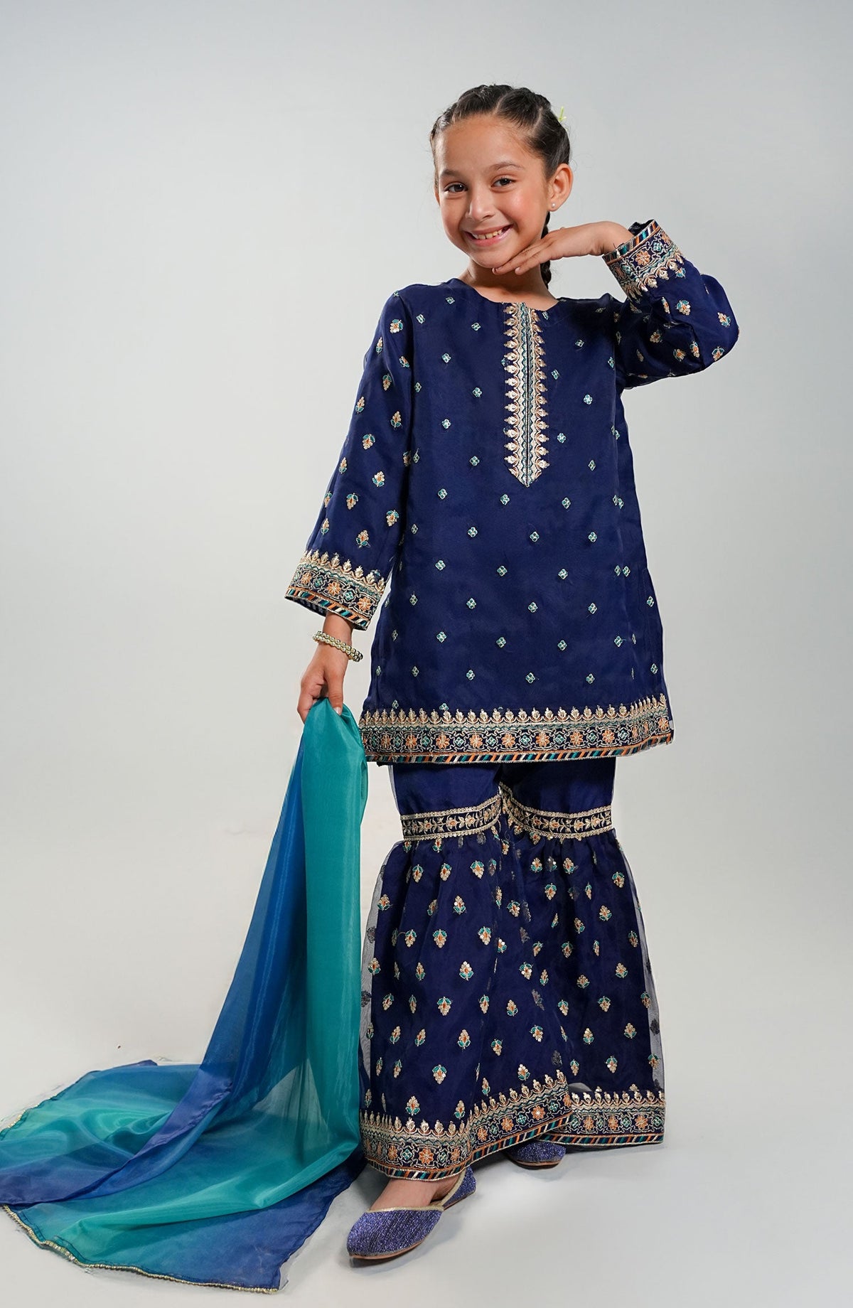 D-02 | 3Pc Stitched Suit Festive And Formal Pret Collection Gurya By Amna Khadija