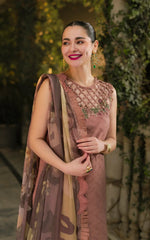 Saffron Day - GKL-04 | 3Pc Unstitched Suit Embroidered Summer Gulkari By Asifa Nabeel