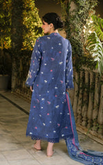 Azure Whisper - GKL-05 | 3Pc Unstitched Suit Embroidered Summer Gulkari By Asifa Nabeel