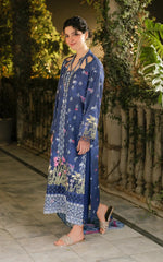 Azure Whisper - GKL-05 | 3Pc Unstitched Suit Embroidered Summer Gulkari By Asifa Nabeel