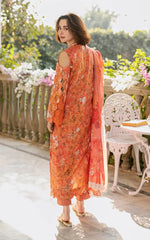 Citrus Glow - GKL-08 | 3Pc Unstitched Suit Embroidered Summer Gulkari By Asifa Nabeel