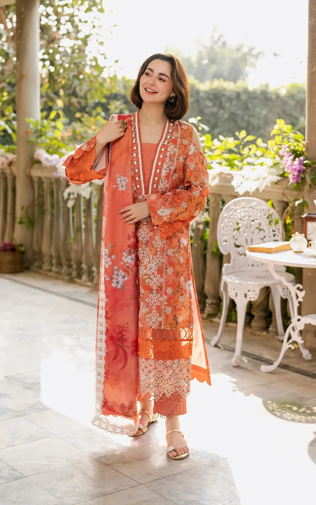 Citrus Glow - GKL-08 | 3Pc Unstitched Suit Embroidered Summer Gulkari By Asifa Nabeel