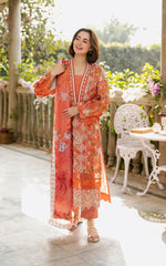 Citrus Glow - GKL-08 | 3Pc Unstitched Suit Embroidered Summer Gulkari By Asifa Nabeel
