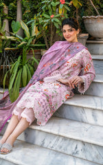Blossom Zephyr - GKL-09 | 3Pc Unstitched Suit Embroidered Summer Gulkari By Asifa Nabeel