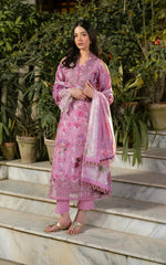 Dawn Petals - GKL-10 | 3Pc Unstitched Suit Embroidered Summer Gulkari By Asifa Nabeel