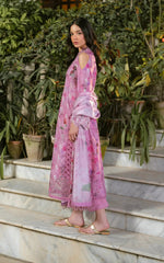 Dawn Petals - GKL-10 | 3Pc Unstitched Suit Embroidered Summer Gulkari By Asifa Nabeel