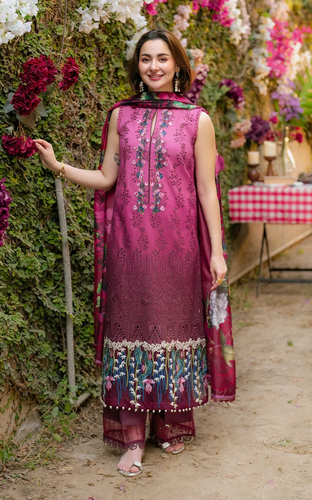 Sunkissed Garden - GKL-13 | 3Pc Unstitched Suit Embroidered Summer Gulkari By Asifa Nabeel