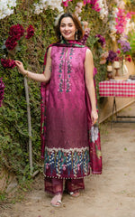 Sunkissed Garden - GKL-13 | 3Pc Unstitched Suit Embroidered Summer Gulkari By Asifa Nabeel