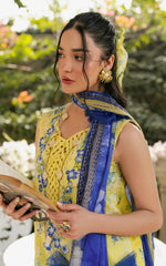 Sunlit Breeze - GKL-15 | 3Pc Unstitched Suit Embroidered Summer Gulkari By Asifa Nabeel