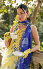 Sunlit Breeze - GKL-15 | 3Pc Unstitched Suit Embroidered Summer Gulkari By Asifa Nabeel