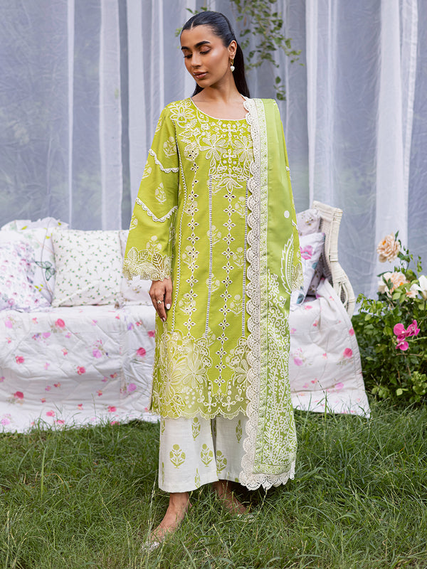 3-PC Unstitched Embroidered & Printed Khaddar Gardenia By Mahnur | GR-03
