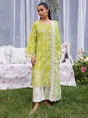 3-PC Unstitched Embroidered & Printed Khaddar Gardenia By Mahnur | GR-03