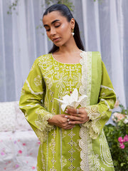 3-PC Unstitched Embroidered & Printed Khaddar Gardenia By Mahnur | GR-03