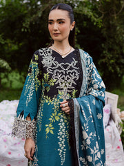 3-PC Unstitched Embroidered & Printed Khaddar Gardenia By Mahnur | GR-04