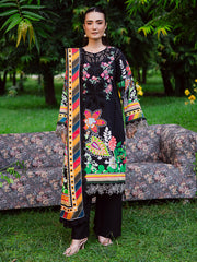 3-PC Unstitched Embroidered & Printed Khaddar Gardenia By Mahnur | GR-06