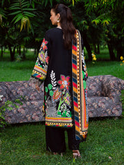 3-PC Unstitched Embroidered & Printed Khaddar Gardenia By Mahnur | GR-06