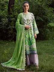 3-PC Unstitched Embroidered & Printed Khaddar Gardenia By Mahnur | GR-07