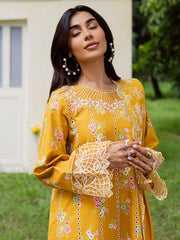 3-PC Unstitched Embroidered & Printed Khaddar Gardenia By Mahnur | GR-08