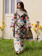 3-PC Unstitched Embroidered & Printed Khaddar Gardenia By Mahnur | GR-10