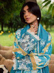 3-PC Unstitched Embroidered & Printed Khaddar Gardenia By Mahnur | GR-11