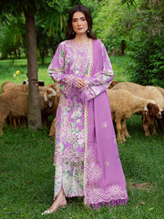 3-PC Unstitched Embroidered & Printed Khaddar Gardenia By Mahnur | GR-12