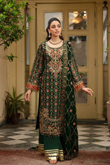 3-PC Unstitched Embroidered Suit Dehleez By Raeesa Premium | Dl 1038