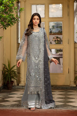 3-PC Unstitched Embroidered Suit Dehleez By Raeesa Premium | Dl 1033