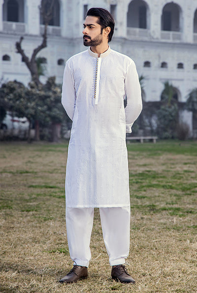 GZ-1403 | Semi-Stitched Summer White Series By Riwaj Men Swear