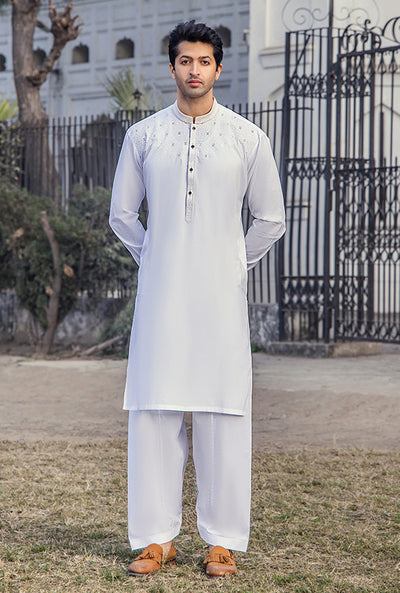 GZ-1405 | Semi-Stitched Summer White Series By Riwaj Men Swear