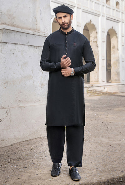 GZ-1435 | Semi-Stitched Summer Black & Blue Series By Riwaj Men Swear