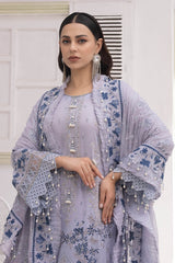 HL-02 Azure | 3PC Unstitched Luxury Lawn Collection Kiamora By Raeesa Premium