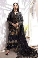 HL-06 Black Cat | 3PC Unstitched Luxury Lawn Collection Kiamora By Raeesa Premium